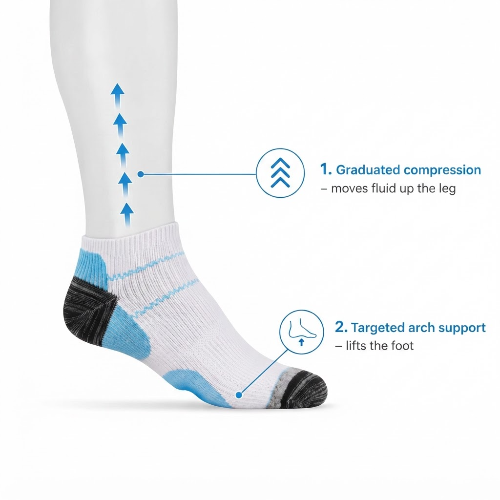 Compression and arch support diagram
